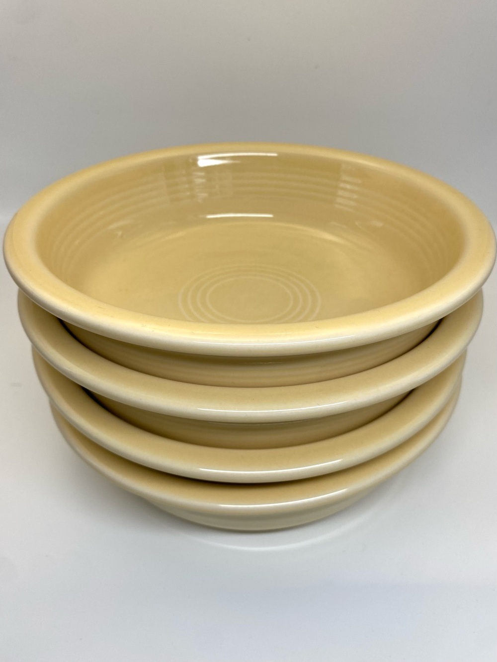 Fiestaware Ivory pale yellow 7” serving bowls HLC vintage retro